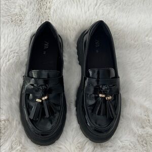 Zara Black Tassel Loafers for girls